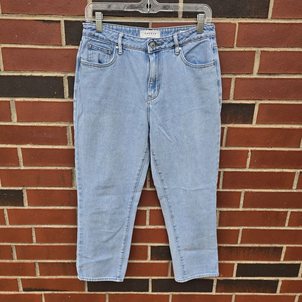 Pacsun Womens Size 28 High Rise 100% Cotton Mom Blue Jeans 25" Inseam